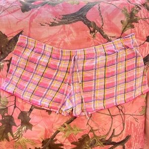 y2k emme jordan pink plaid pajama shorts
